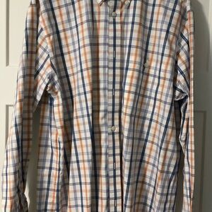 Orvis Men's Casual Plaid Shirt - Blue and Orange
